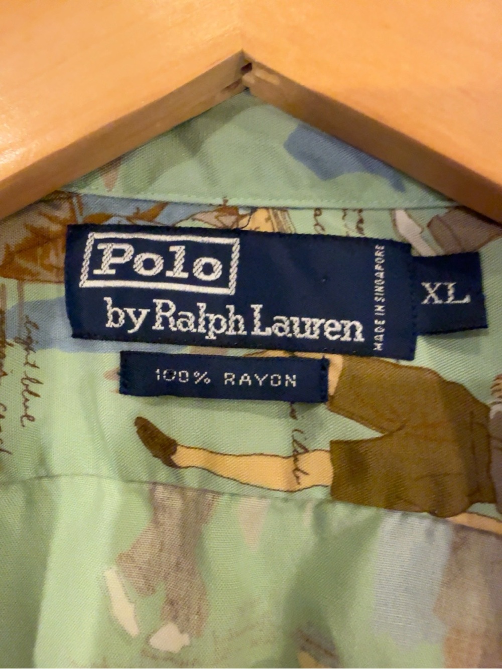 Polo Ralph Lauren XL 100% Rayon Camp Shirt Vintage - Picture 3 of 3